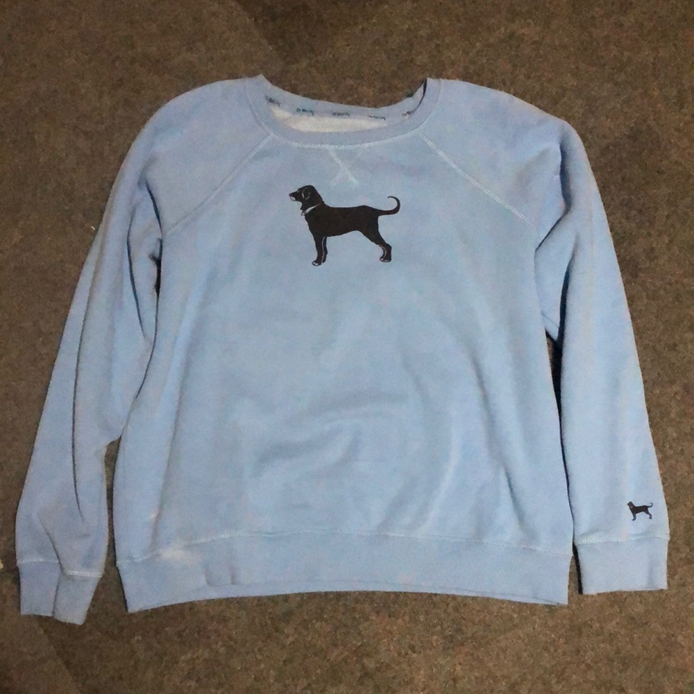 Baby Blue Black Dog Crewneck (Size Small)